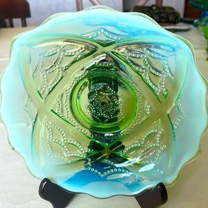 Northwood green opalescent drape# glass#